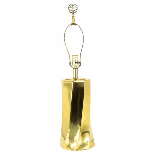 mid century decorative brass table lamp