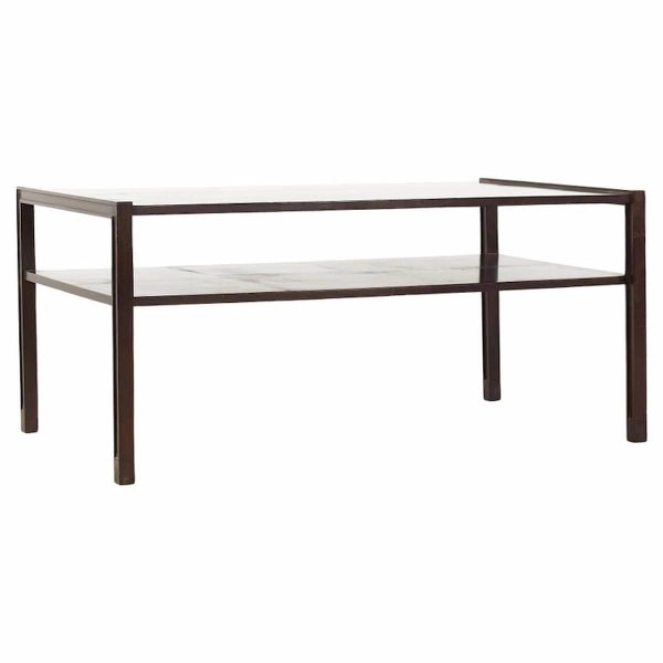 edward wormley for dunbar mid century two tier coffee table