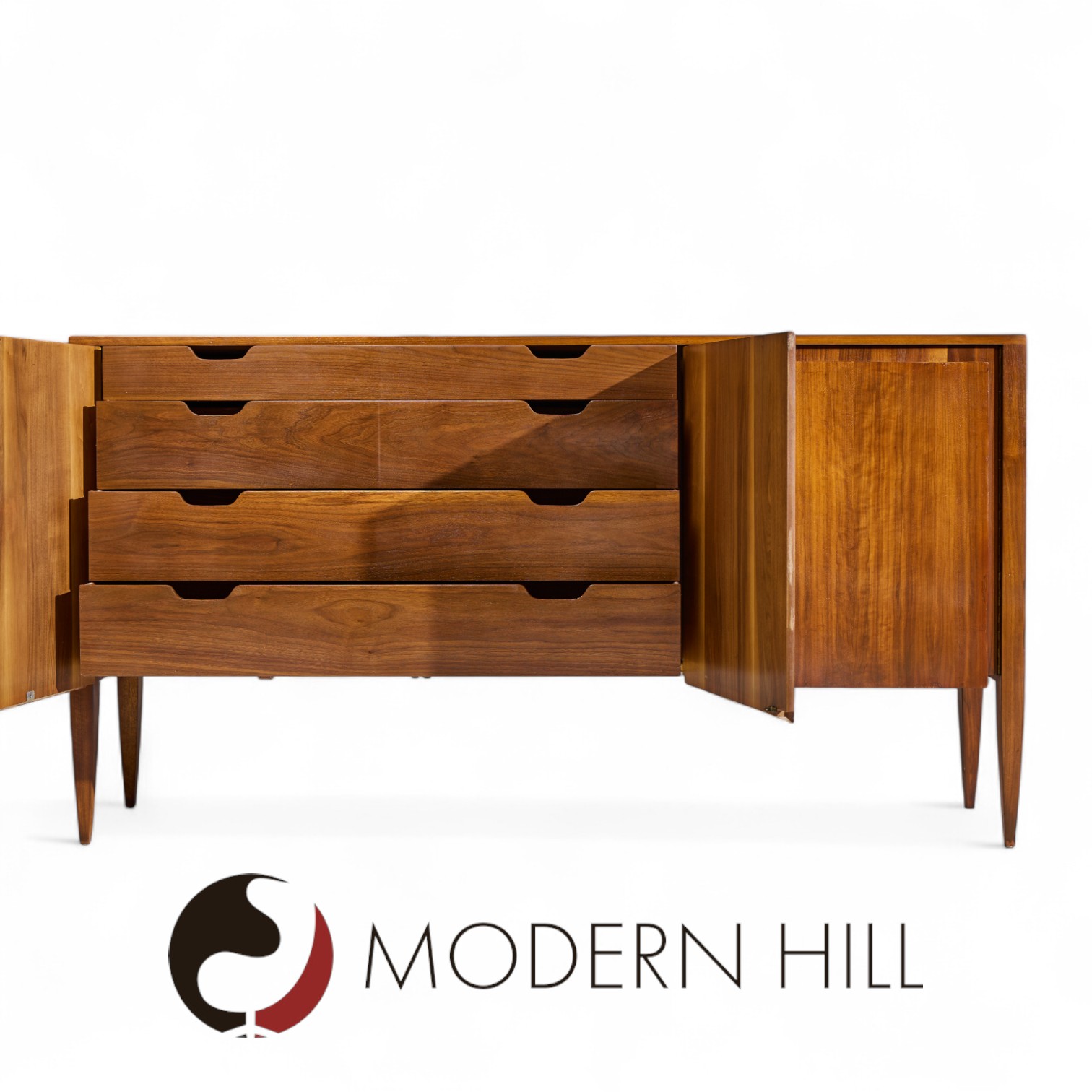 Gio Ponti for Singer and Sons Mid Century Walnut Model 2160 Cabinet