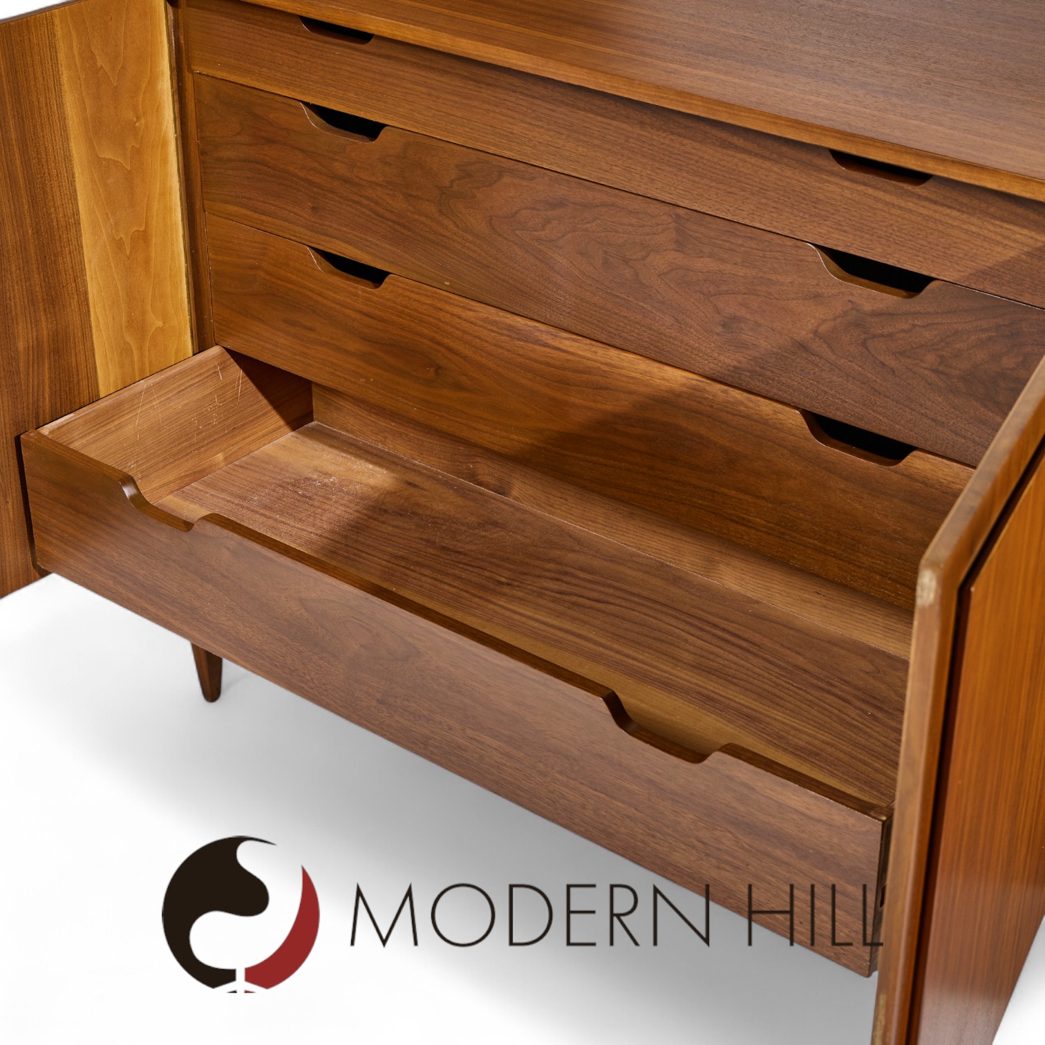 Gio Ponti for Singer and Sons Mid Century Walnut Model 2160 Cabinet