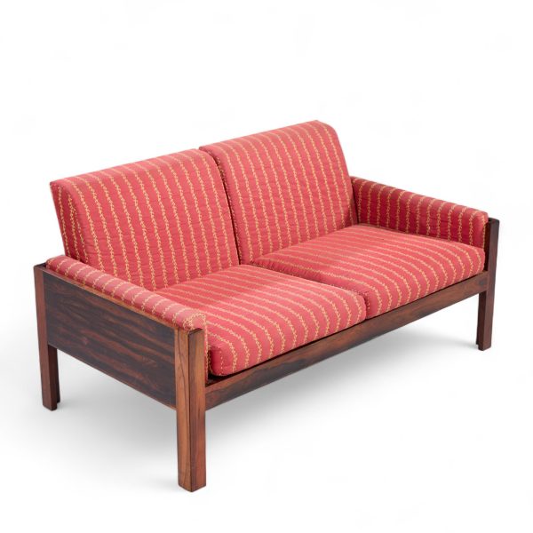 arne norell style mid century danish rosewood settee loveseat sofa