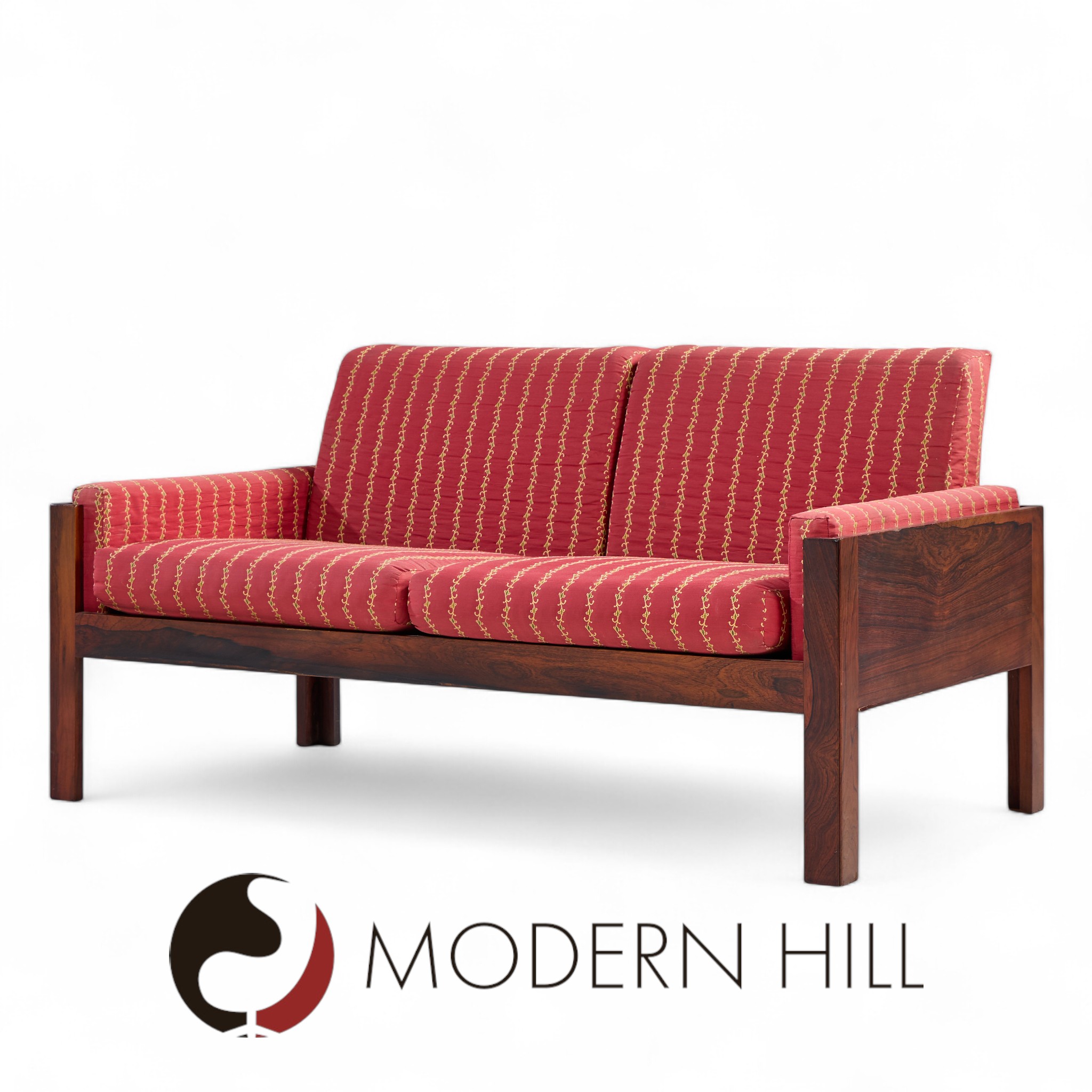 Arne Norell Style mid Century Danish Rosewood Settee Loveseat Sofa