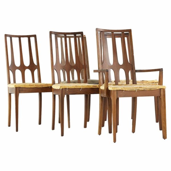 broyhill brasilia mid century walnut dining chairs - set of 6