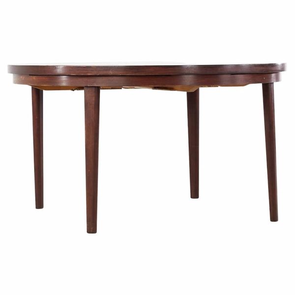 dyrlund mid century rosewood lotus round expanding dining table