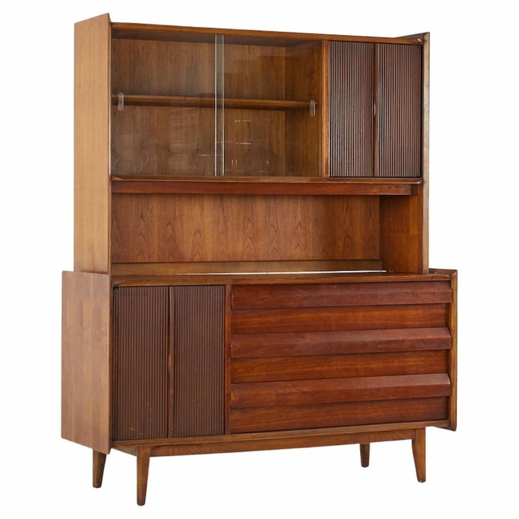 Lane First Edition Mid Century Walnut Buffet and Hutch - Mid Century ...