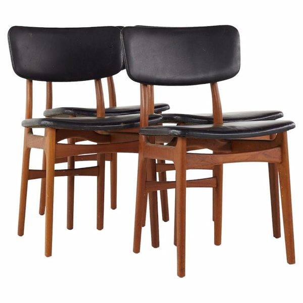 mid century danish teak dining chairs - set of 4