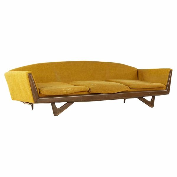 adrian pearsall style mid century walnut gondola sofa