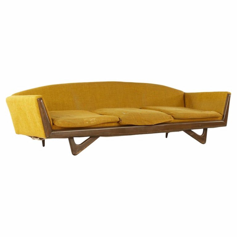 Adrian Pearsall Style Mid Century Walnut Gondola Sofa Mid Century Modern Furniture Mid