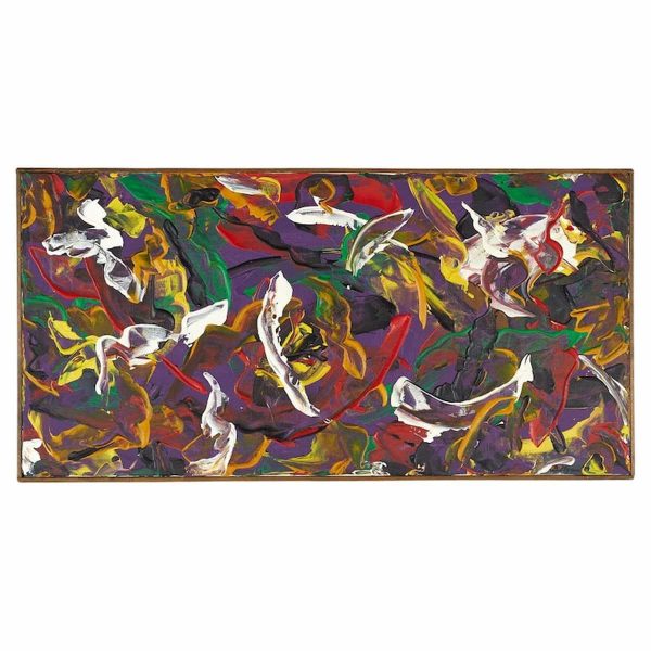 bruce myers mid century abstract original oil on canvas painting