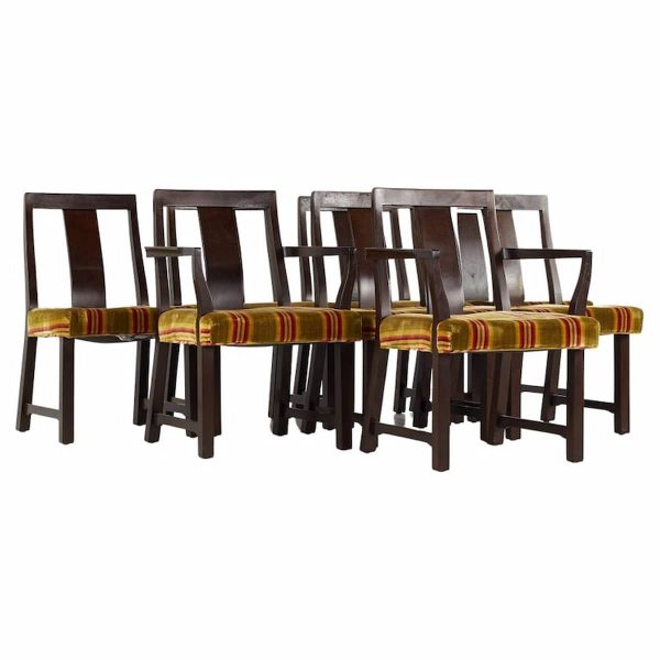 edward wormley for dunbar mid century mahogany dining chairs - set of 8
