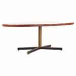Florence Knoll Style Mid Century Rosewood and Brass Dining Table
