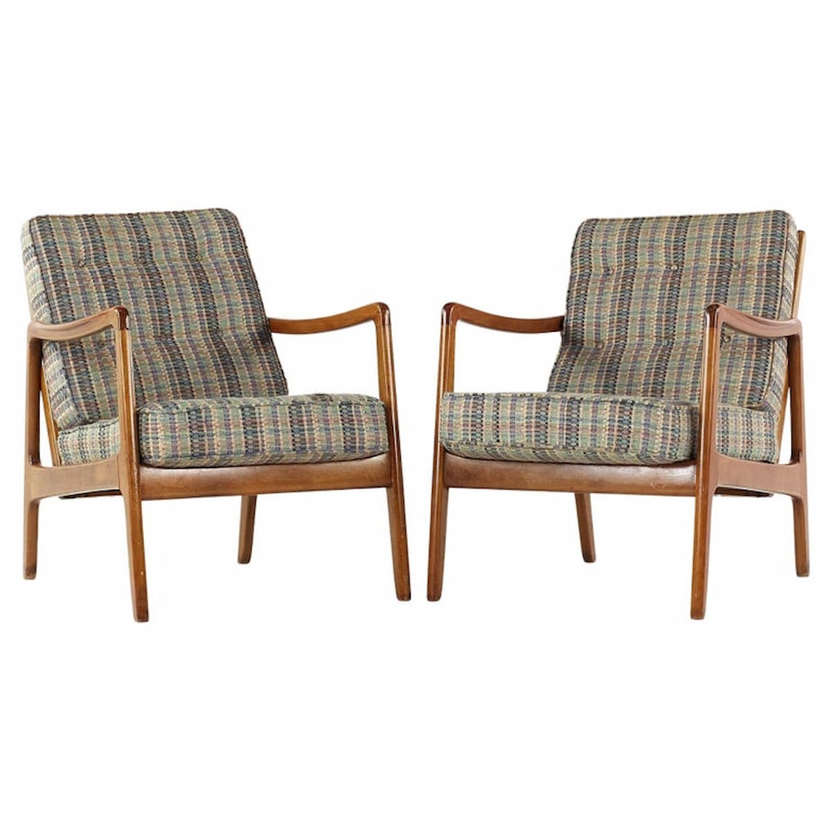 Ole Wanscher for France and Son Mid Century Teak Lounge Chairs - Pair