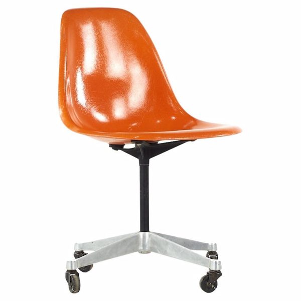 charles and ray eames for herman miller mid century wheeled shell chair