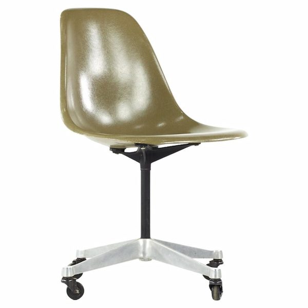 charles and ray eames for herman miller mid century wheeled shell chair