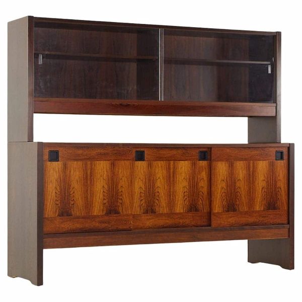 dyrlund style mid century rosewood buffet and hutch