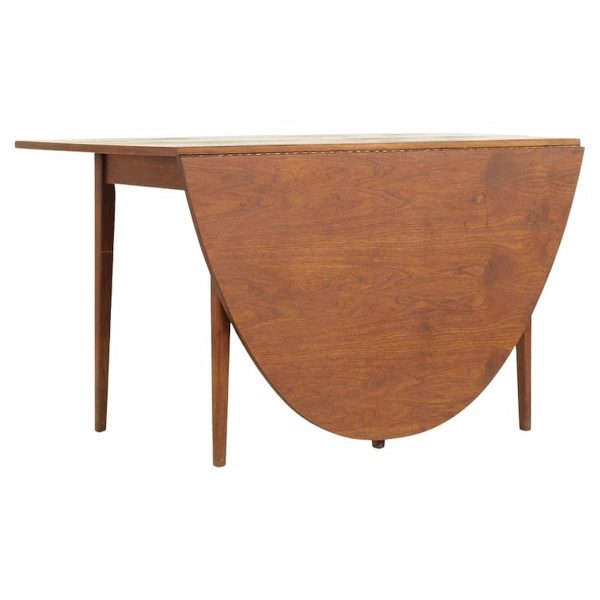 jack cartwright for founders mid century walnut drop leaf dining table