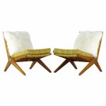 Pierre Jeanneret for Knoll Mid Century Scissor Lounge Chairs - Pair