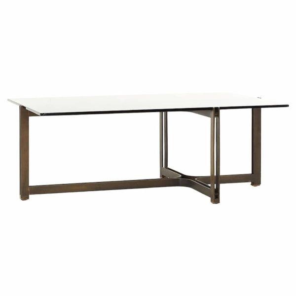 roger sprunger for dunbar mid century bronze coffee table