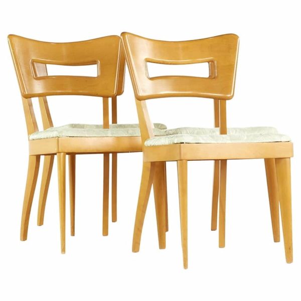 heywood wakefield mid century wheat dog bone chairs - set of 4