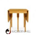 Heywood Wakefield Mid Century Wheat Wishbone Dining Table with 2 Leaves