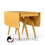 Heywood Wakefield Mid Century Wheat Wishbone Dining Table with 2 Leaves