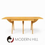 Heywood Wakefield Mid Century Wheat Wishbone Dining Table with 2 Leaves