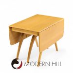 Heywood Wakefield Mid Century Wheat Wishbone Dining Table with 2 Leaves