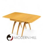 Heywood Wakefield Mid Century Wheat Wishbone Dining Table with 2 Leaves