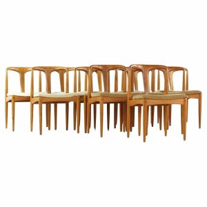 Johannes Andersen for Uldum Mobelfabrik Mid Century Teak Juliane Chairs - Set of 12