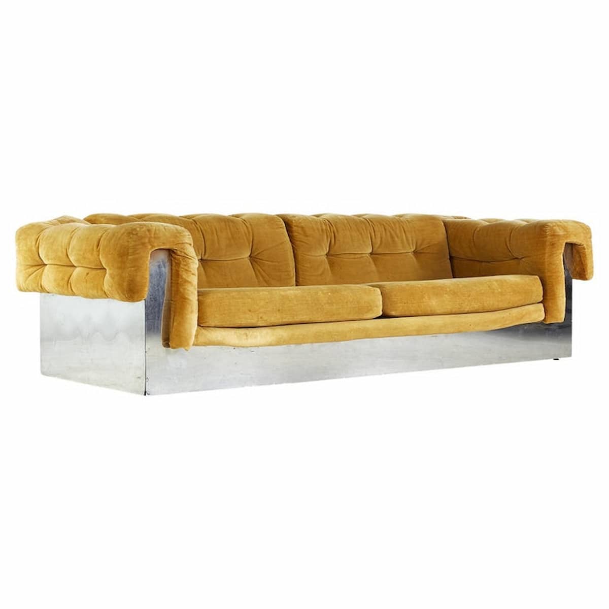 Milo Baughman for Thayer Coggin Mid Century Chrome Sofa