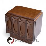 Tobago Brutalist Mid Century Walnut Nightstands - Pair