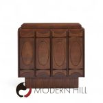 Tobago Brutalist Mid Century Walnut Nightstands - Pair