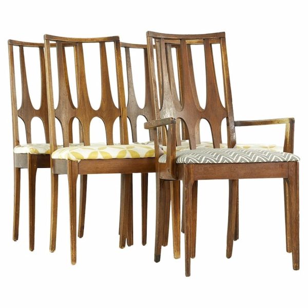 broyhill brasilia mid century dining chairs with one captain - set of 5