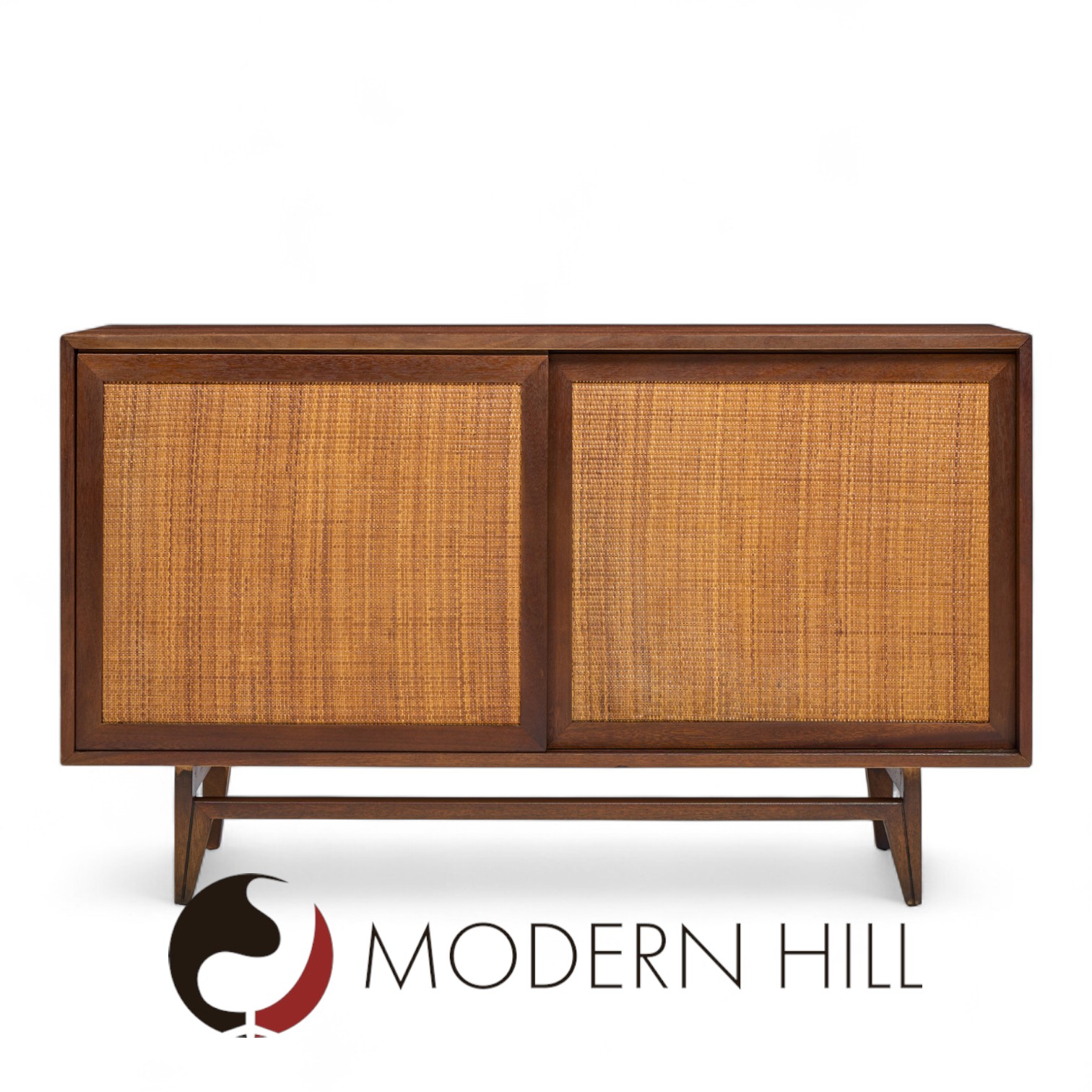 John Keal for Brown Saltman Mid Century Cane Lowboy