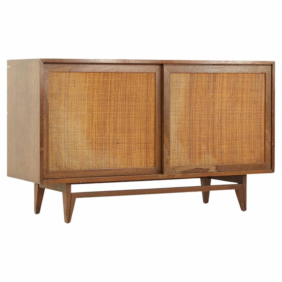 John Keal for Brown Saltman Mid Century Cane Lowboy