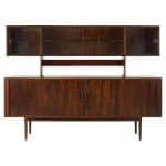 Peter Løvig for Jens Quistgaard Mid Century Rosewood Tambour Buffet and Hutch