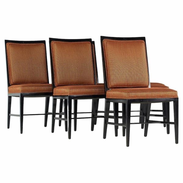 paul mccobb style mid century ebonized dining chairs - set of 6