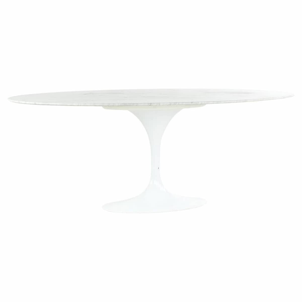 Saarinen Style Mid Century Oval Marble Tulip Dining Table