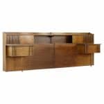 unagusta forward furniture mid century walnut queen bed with nightstands
