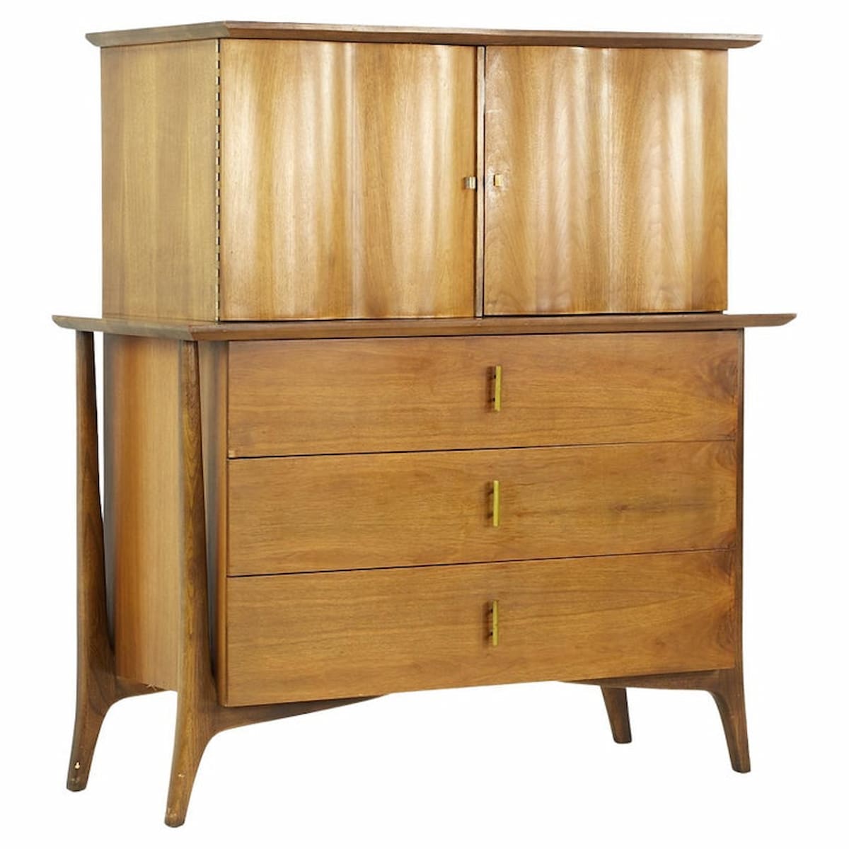 Unagusta Forward Mid Century Walnut Furniture Highboy Dresser