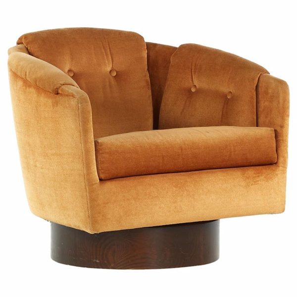 adrian pearsall for craft associates mid century walnut swivel chair