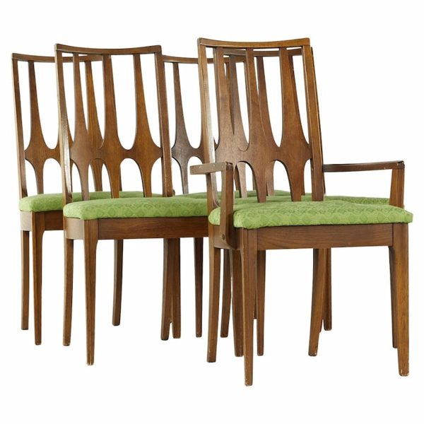 broyhill brasilia mid century dining chairs with 1 captain - set of 5
