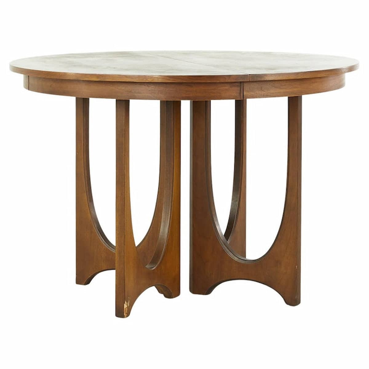 Broyhill Brasilia Mid Century Pedestal Dining Table with 3 Leaves