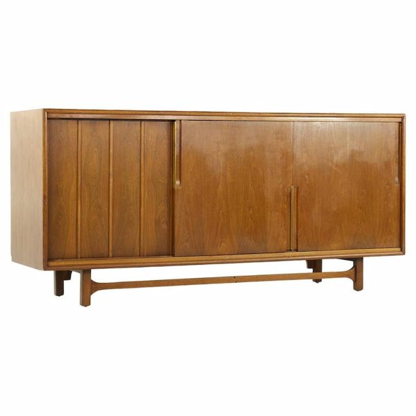 cavalier furniture mid century brass and walnut lowboy dresser
