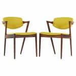 Kai Kristiansen Mid Century Rosewood Z Dining Chairs - Pair