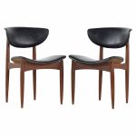 Mid Century Danish Teak Dining Chairs - Pair