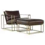 Milo Baughman for Thayer Coggin Mid Century Sling Lounge Chair and Ottoman