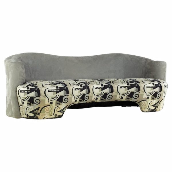 vladimir kagan style weiman mid century sculptural curved sofa