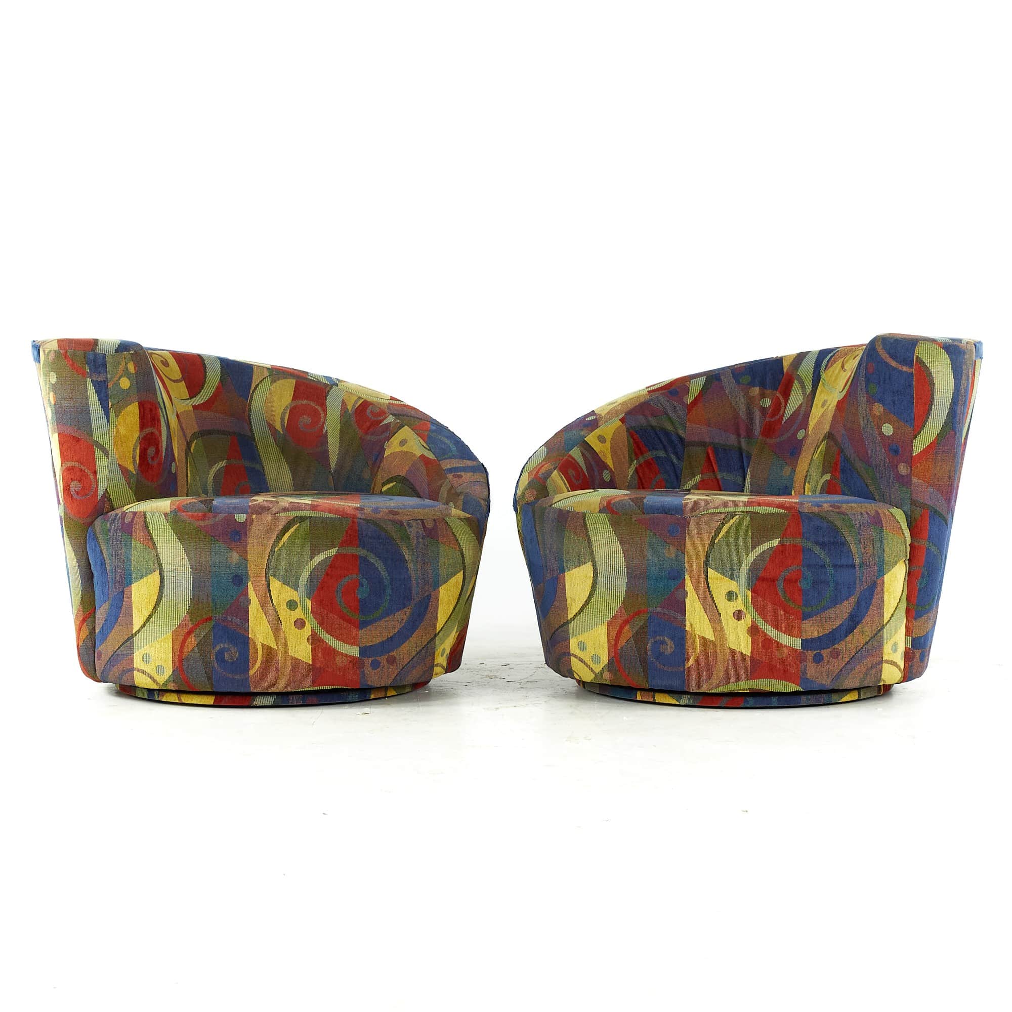 Vladimir Kagan Style Mid Century Nautilus Chairs - Pair