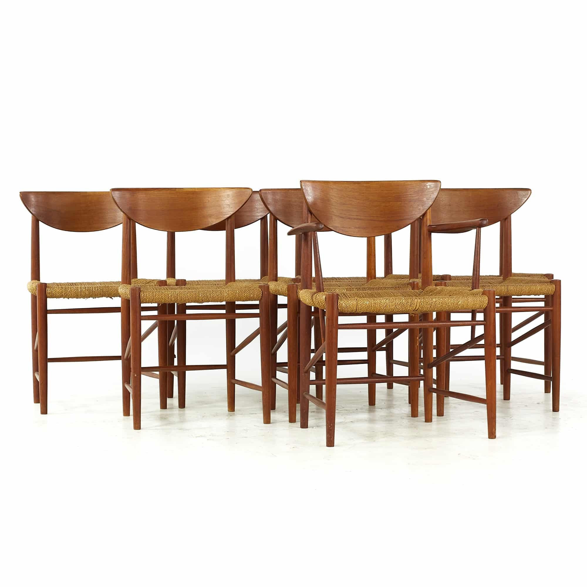 Peter Hvidt and Orla Mølgaard Nielsen Mid Century Model 316 for Soborg Teak Dining Chairs - Set of 8